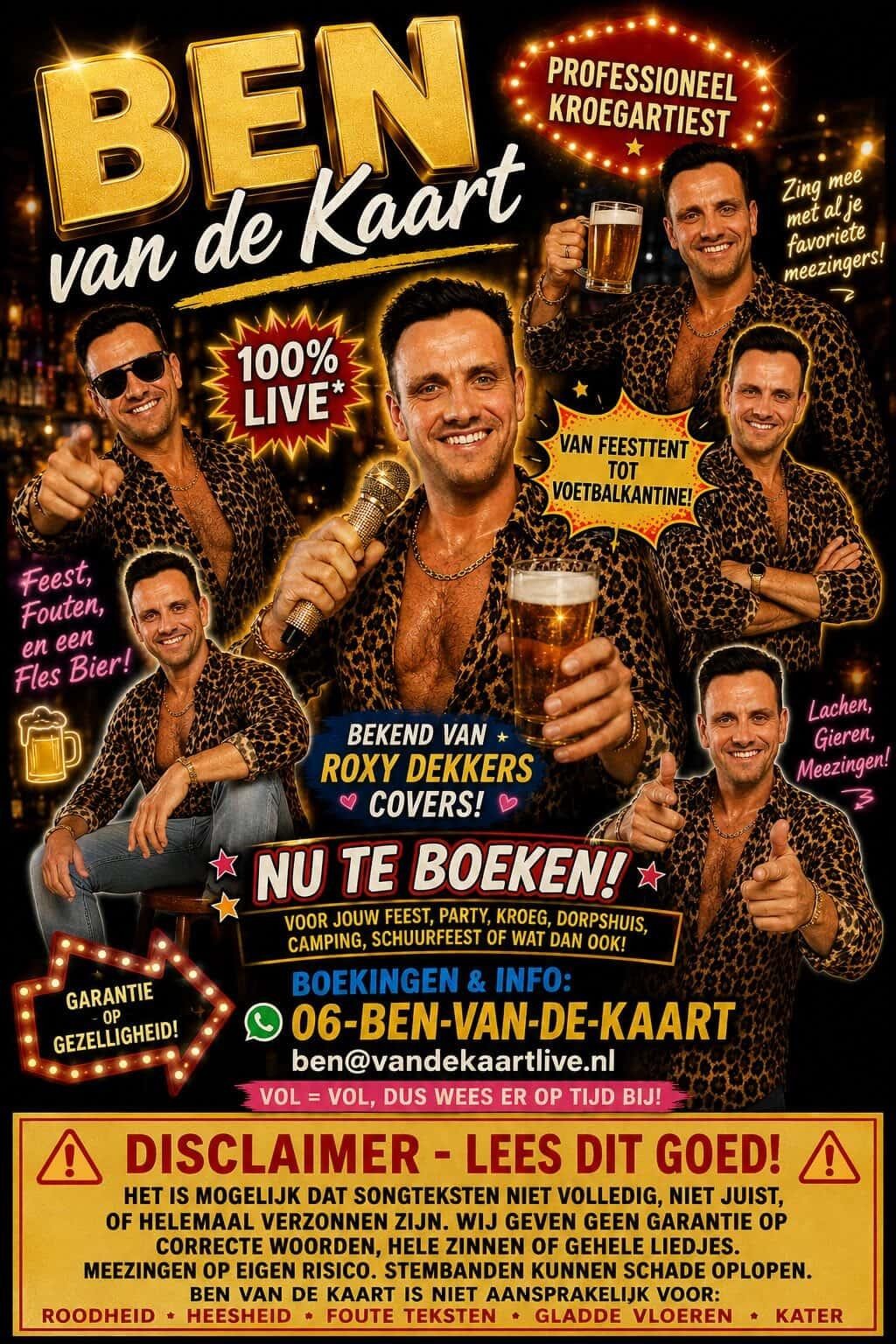 Feestelijke collageposter van Ben van de Keurt